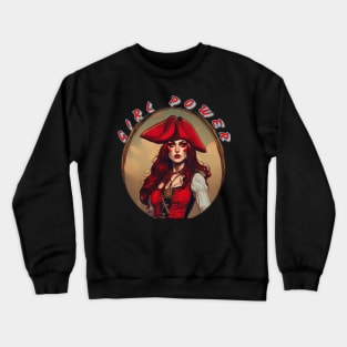 Girl power, red haired pirate beauty Crewneck Sweatshirt